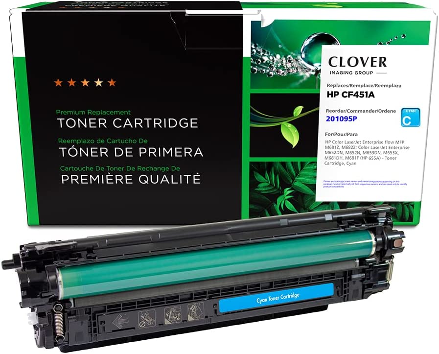 Clover imaging group Clover Remanufactured Toner Cartridge Replacement for HP CF451A (HP 655A) | Cyan