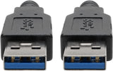 Tripp Lite USB 3.0 SuperSpeed A/A Cable for U325 Keystone Panel Mount Couplers Black M/M 6ft 6' (U325-006) 6 ft.