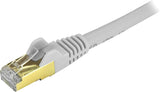 StarTech.com 1ft CAT6a Ethernet Cable - 10 Gigabit Shielded Snagless RJ45 100W PoE Patch Cord - 10GbE STP Network Cable w/Strain Relief - Gray Fluke Tested/Wiring is UL Certified/TIA (C6ASPAT1GR) 1 ft Grey