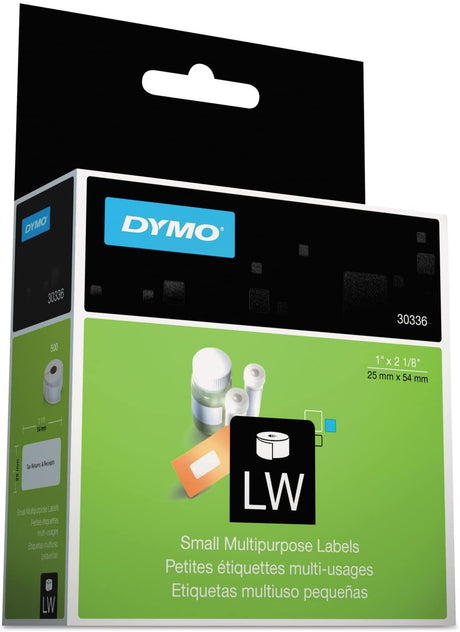 Wholesale CASE of 10 - Dymo LabelWriter Multipurpose Labels-Multipurpose Labels, Small, 1"x2-1/8", 500/RL, White