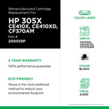 Clover imaging group Clover Remanufactured Toner Cartridge Replacement for HP CE410X (HP 305X) | Black | High Yield 4,000 Black