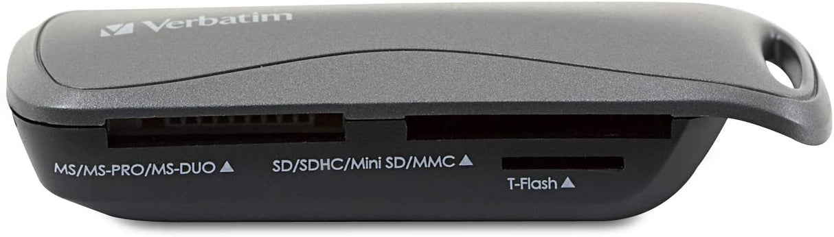 Verbatim SD/Memory Stick Pocket Card Reader, USB 2.0 - Graphite, Black, 97709
