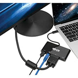 Tripp Lite USB-C Hub with 4K HDMI, 1080P VGA, Gigabit Ethernet, USB-A 3.0, Thunderbolt 3, DisplayPort Alt Mode, 5 Gbps, Black (U444-06N-HV4GUB) Black USB/GbE/VGA/HDMI