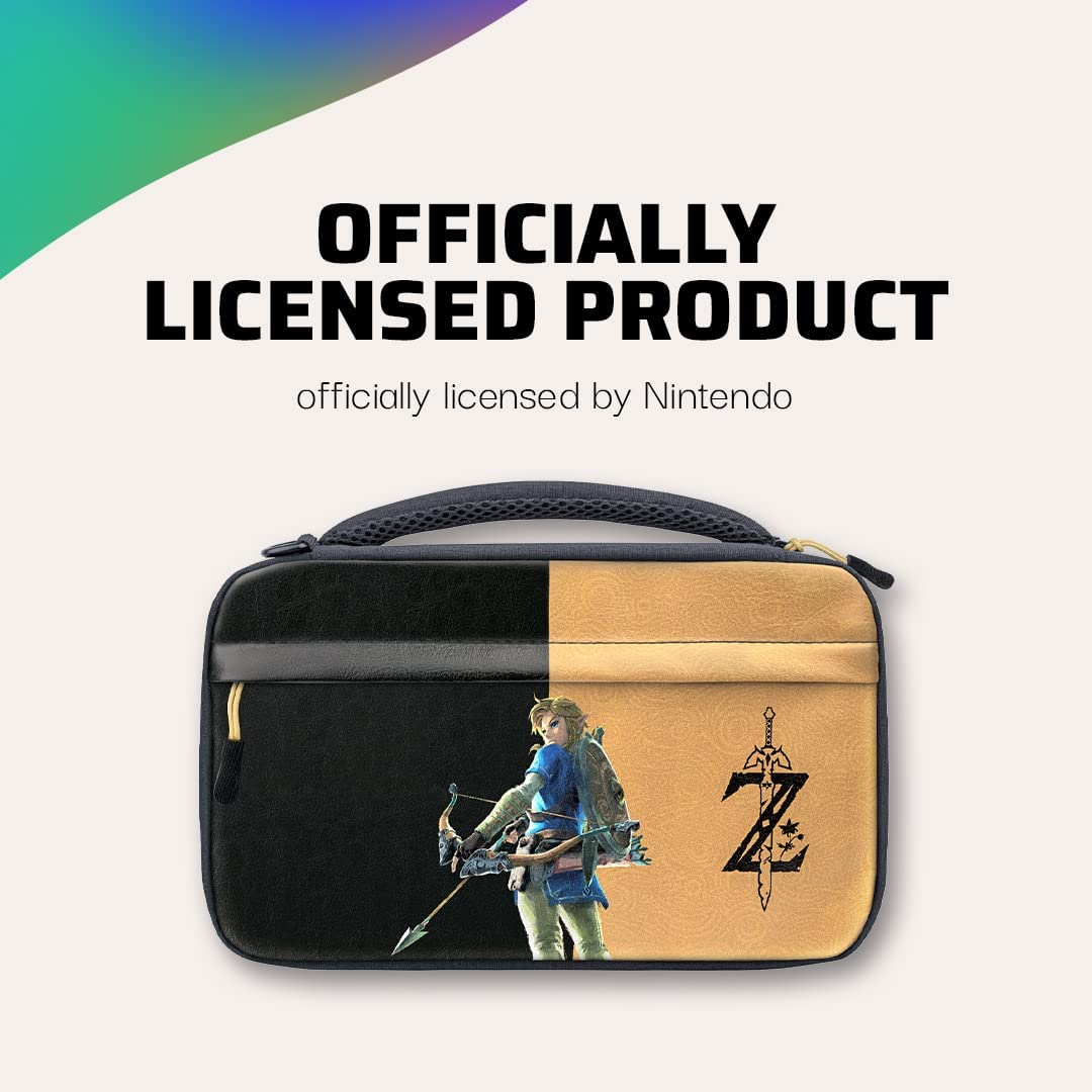 PDP Gaming Officially Licensed Switch Commuter Case - Zelda Breath of the WIld - Semi-Hardshell Protection - Protective PU Leather - Holds 14 Games - Works with Switch OLED &amp; Lite - Perfect for Travel