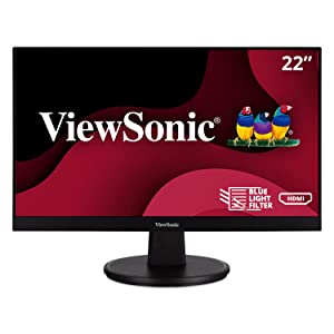 ViewSonic VA2247-MH 22 Inch Full HD 1080p Monitor with Ultra-Thin Bezel, Adaptive Sync, 75 Hz, Eye Care, HDMI, VGA Inputs for Home and Office 22-Inch