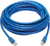 Tripp Lite Cat6a 10G Ethernet Cable, PoE, CMR-LP, Snagless F/UTP Network Patch Cable (RJ45 M/M), Blue, 30 ft. (N261P-030-BL)