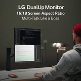 LG 28MQ780-B 28 Inch SDQHD (2560 x 2880) Nano IPS DualUp Monitor with Ergo Stand, DCI-P3 98% (Typ.) HDR10, USB Type-C (90W PD) - Black