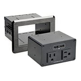 StarTech.com Conference Table Power Center with 2X UL Certified 120V AC Outlets &amp; 2X USB BC 1.2 - Recessed in-Table/Desk Power Strip/Charging Station for Meeting Room/Boardroom/Lab Bench (KITBZPOWNA)