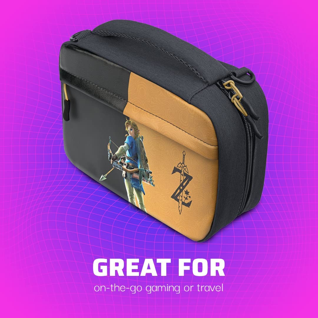 PDP Gaming Officially Licensed Switch Commuter Case - Zelda Breath of the WIld - Semi-Hardshell Protection - Protective PU Leather - Holds 14 Games - Works with Switch OLED &amp; Lite - Perfect for Travel