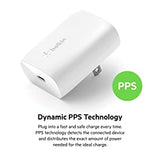 Belkin 30W USB C Wall Charger with USB-C to C Cable, PPS, PowerDelivery, USB-IF Certified PD 3.0 Fast Charging for Galaxy S21, Ultra, Plus, Z Flip, Z Fold, Tab S7 and More
