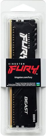 Kingston FURY Beast 16GB 3200MHz DDR4 CL16 Desktop Memory Single Stick KF432C16BB/16, Black Black 16GB 3200MHz Ram Only