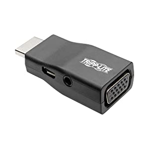 Tripp Lite HDMI to VGA Adapter Converter with 3.5mm Audio, Compact M/F 1080p @60Hz 1920 x 1200 (P131-000-A)