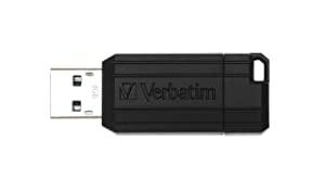 Verbatim 8GB Pinstripe USB Flash Drive - Black Black 0.4" x 0.8" x 2.1"