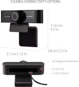 ViewSonic VB-CAM-001 Full HD 1080p USB Web Camera w/Dual Stereo Microphone with Auto Noise Reduction,110 Degree Ultra-Wide Lens for Zoom/Teams/Skype Conferencing and Video Calls on PC and Mac