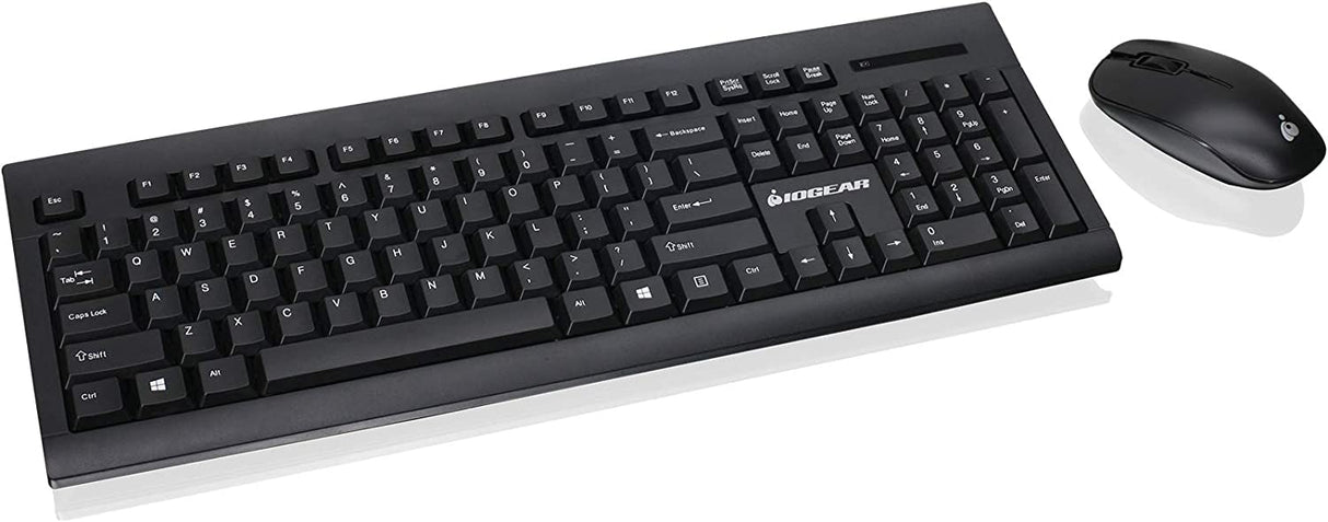 IOGEAR Wireless Keyboard and Mouse - 2.4GHz Full-Size Mouse Keyboard Combo - Spill-Resistant/Spill-Proof - Mac (10.2.x or Later) - Windows XP/7/8/10 - GKM552RB
