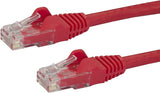 StarTech.com 7ft CAT6 Ethernet Cable - Red CAT 6 Gigabit Ethernet Wire -650MHz 100W PoE RJ45 UTP Network/Patch Cord Snagless w/Strain Relief Fluke Tested/Wiring is UL Certified/TIA (N6PATCH7RD) Red 7 ft / 2.1 m 1 Pack