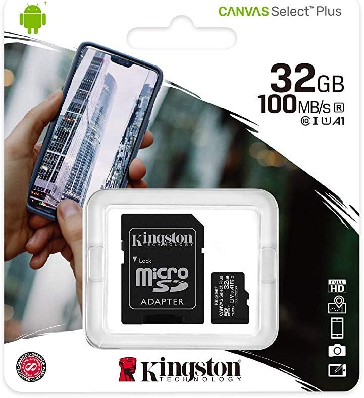 Kingston 32GB microSDHC Canvas Select Plus Class 10 Flash Memory Card SDCS2 Memory