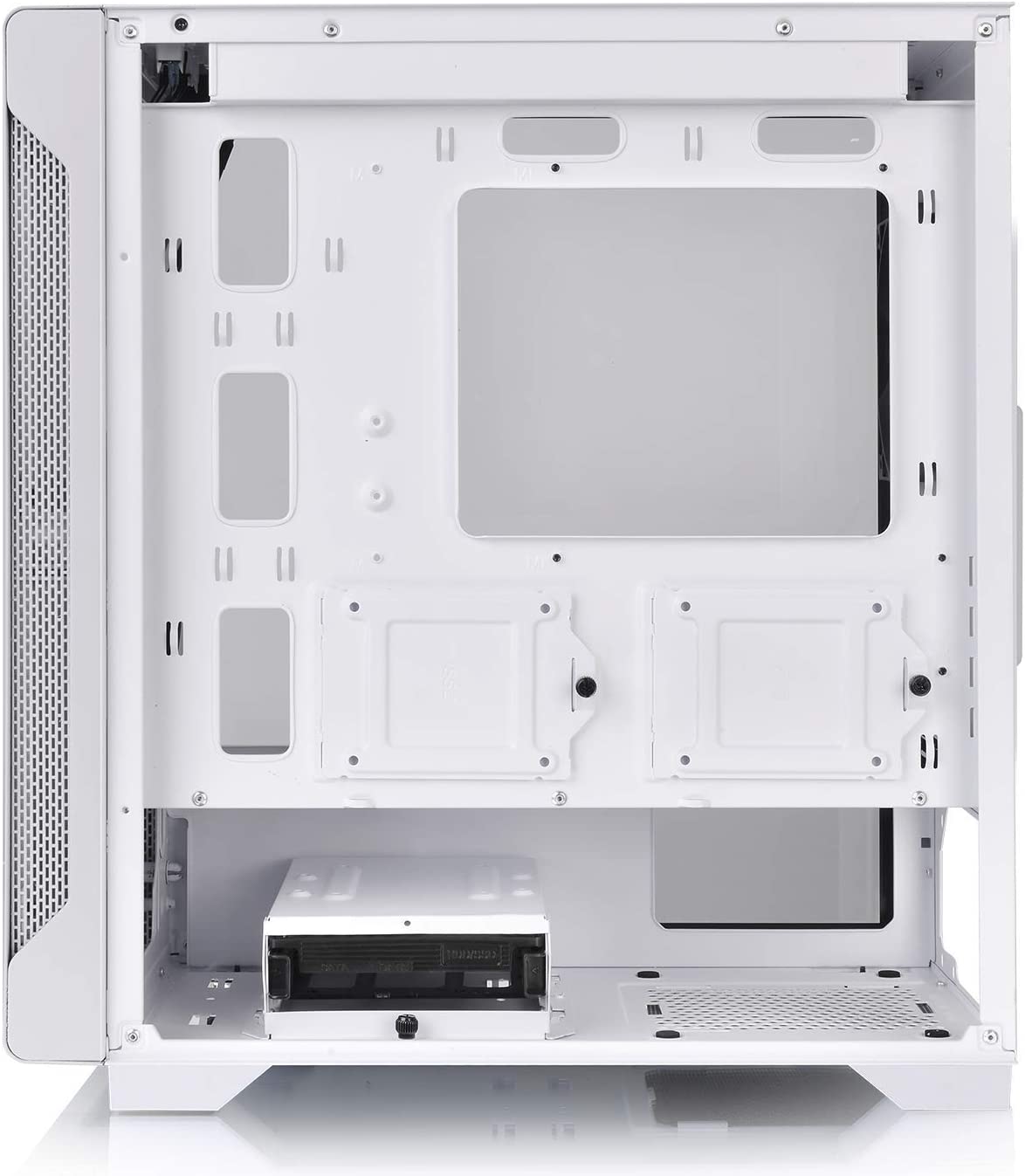 Thermaltake S100 Tempered Glass Snow Edition Micro-ATX mini-Tower Computer Case with 120mm Rear Fan Pre-Installed CA-1Q9-00S6WN-00, White S100 White
