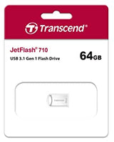 Transcend 64GB JetFlash 710 USB 3.1/3.0 Flash Drive (TS64GJF710S), Silver 64 GB Silver