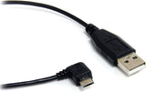 StarTech.com 3 ft / 91cm Micro USB Cable - A to Right Angle Micro B - USB Type A - 90 Degree Micro-USB Type B (M) - Black (UUSBHAUB3RA) 3 ft / 1m Right Angle