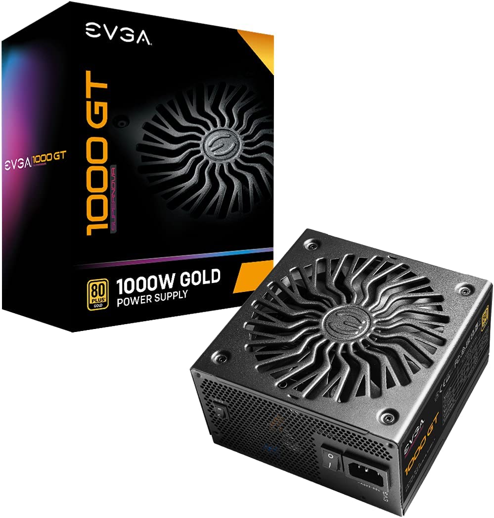 EVGA SuperNOVA 1000 GT, 80 Plus Gold 1000W, Fully Modular, Eco Mode with FDB Fan, 10 Year Warranty, Includes Power ON Self Tester, Compact 150mm Size, Power Supply 220-GT-1000-X1 1000W GT Power Supply