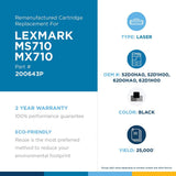 Cig Clover Remanufactured Toner Cartridge for Lexmark 52D0HA0, 52D1H00, 62D0HA0, 62D1H00 | Black | High Yield