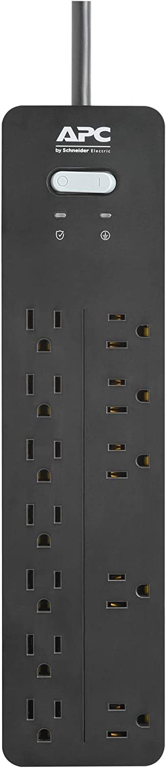 APC PH12 12-Outlet Surge Protector Power Strip 2160 Joules, Surge Arrest Home/Office, Black, 12 Outlet 12 Outlet Outlets Only Power Strip