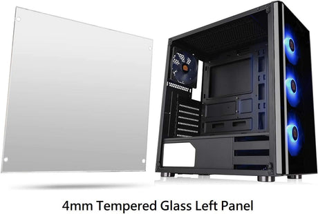 Thermaltake V200 Tempered Glass RGB Edition 12V MB Sync Capable ATX Mid-Tower Chassis with 3 120mm 12V RGB Fan + 1 Black 120mm Rear Fan Pre-Installed CA-1K8-00M1WN-01