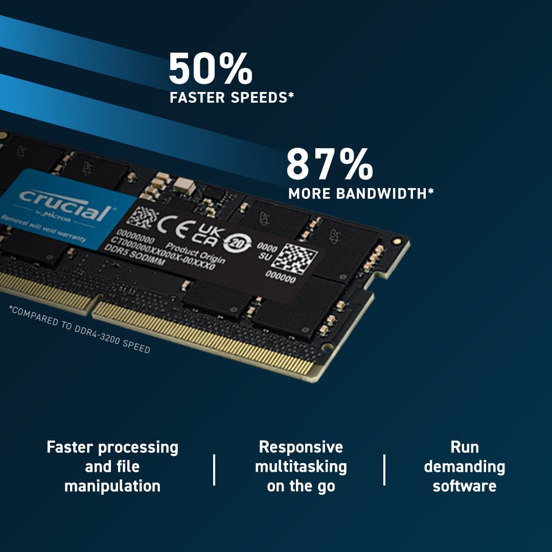 Forstyrrelse lejer farmaceut Crucial RAM 64GB Kit (2x32GB) DDR5 4800MHz CL40 Laptop Memory CT2K32G4 –  Dealtargets.com