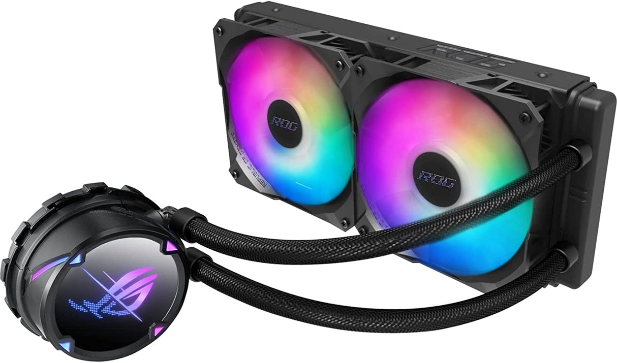 ASUS ROG Strix LC II 240 ARGB All-in-one AIO Liquid CPU Cooler 240mm Radiator, Intel LGA1700, 115x/2066 and AMD AM4/TR4 Support,2X 120mm 4-pin PWM Addressable RGB Radiator Fans