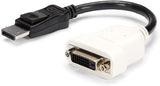 StarTech.com DisplayPort to DVI Adapter - DisplayPort to DVI-D Adapter/Video Converter - 1080p - DP 1.2 to DVI Monitor/Display Cable Adapter Dongle - DP to DVI Adapter - Latching DP Connector (DP2DVI)