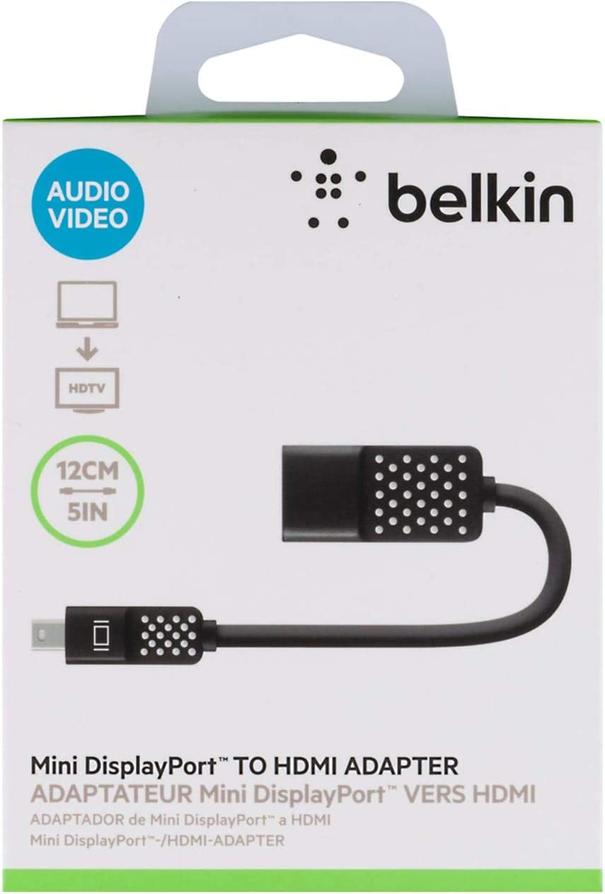 Belkin Mini DisplayPort to HDMI Adapter. 4k Compatible (Black)