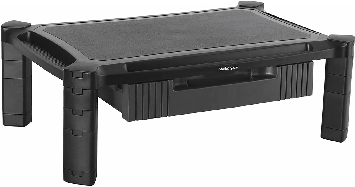 StarTech.com Adjustable Monitor Riser - Large - Drawer - Monitors up to 32”- Adjustable Height - Desk Monitor Stand (MONSTADJDL) 19.7in x 13in