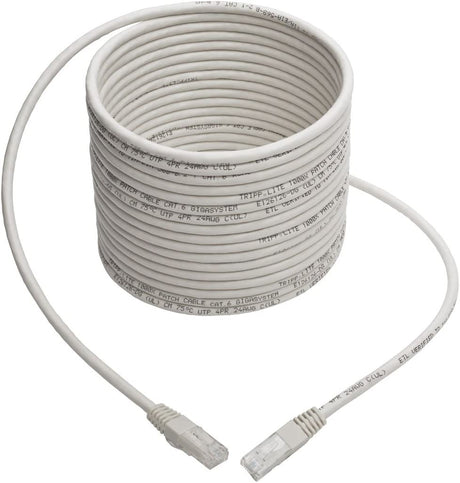 Tripp Lite Cat6 Cat5e Gigabit Molded Patch Cable RJ45 M/M 550MHz 25 ft. White