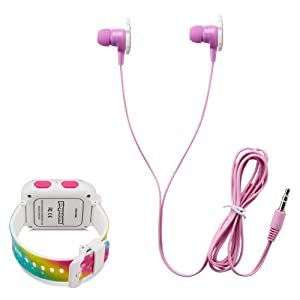 Playzoom Kids Smartwatch &amp; Earbuds Set - Video Camera Selfies STEM Learning Educational Fun Games, MP3 Music Player Audio Books Touch Screen Sports Digital Watch Fun Gift for Kids Toddlers Boys Girls PlayZoom 2 W/Earbuds Rainbow Unicorn
