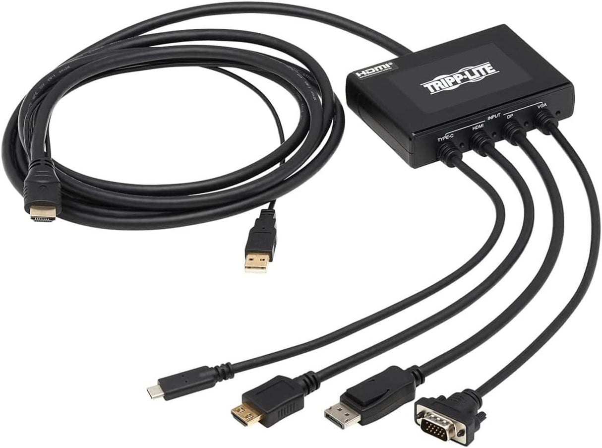 Tripp Lite Presentation Adapter 4-Port 4K60Hz HDMI DP USB C &amp; VGA to HDMI (B321-4X1-HDVC)