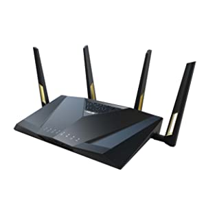 ASUS RT-AX88U PRO AX6000 Dual Band WiFi 6 Router, Dual 2.5G Port, WPA3, Parental Control, Adaptive QoS, Port Forwarding, WAN Aggregation, Lifetime Internet Security and AiMesh Support