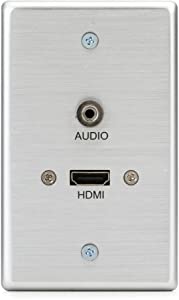 C2g/ cables to go C2G HDMI/3.5mm Pass Through Single Gang Electrical Distribution Wall Plate Brushed Aluminum (39871)