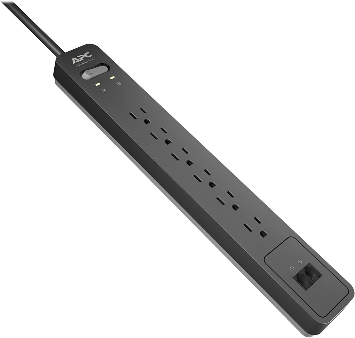 APC 6-Outlet Surge Protector Power Strip with Telephone Protection, 1080 Joules, SurgeArrest Essential (PE6T) , Black