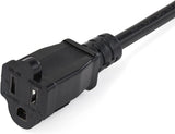 StarTech.com 3ft (1m) Piggyback Power Extension Cord - NEMA 5-15P to 2X NEMA 5-15R, 16 AWG, 125V/15A - UL Certified - 1 to 2 Outlet Saver Extension Cord - 3-Prong Electrical Power Cable (PAC1023)