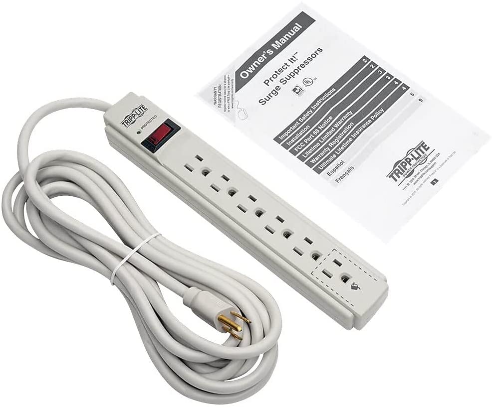Tripp Lite Protect It! Surge Suppressor 6 Outlets 15 Ft Cord 790 Joules Gray Trptlp615