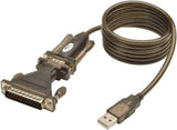 Tripp Lite USB to RS232 Serial Adapter Cable USB-A to DB25 DB9 M/M 5-Feet (U209-005-DB25) Black
