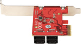StarTech.com SATA PCIe Card - 4 Port PCIe SATA Expansion Card - 6Gbps - Low/Full Profile - Stacked SATA Connectors - ASM1164 Non-Raid - PCI Express to SATA Converter (4P6G-PCIE-SATA-CARD) PCIe 3.0 | 4 Ports