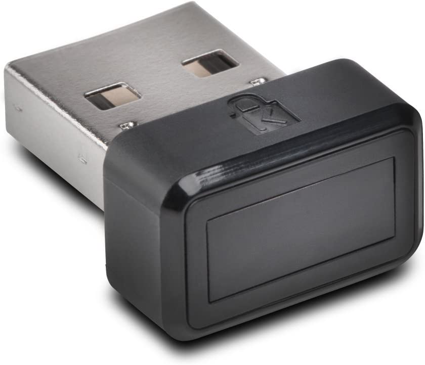 Kensington VeriMark USB Fingerprint Key Reader - Windows Hello, FIDO U2F, Anti-Spoofing (K67977WW),Black For Single PC's
