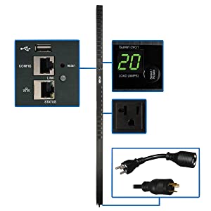Tripp Lite PDU Switched 1.9kW 120V 24 5-15/20R Outlets 20A w/ L5-20P, LX Platform Interface 0URM TAA (PDUMV20NETLX) Switched (LX Platform) PDU