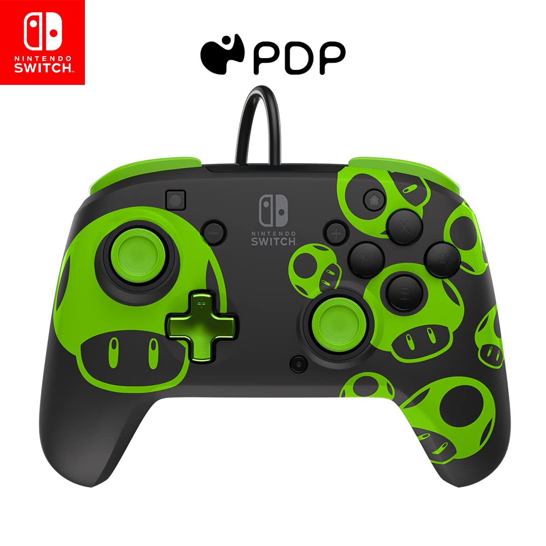 PDP REMATCH Wired Controller for Nintendo Switch/ Lite/ OLED - 1-UP Glow in the Dark