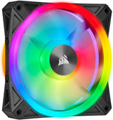 Corsair QL Series, Ql120 RGB, 120mm RGB LED Fan, Triple Pack with Lighting Node Core Black QL120 Triple PWM Triple Fan
