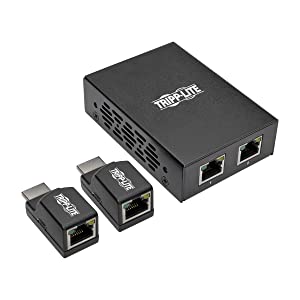 Tripp Lite 2-Port HDMI Over Cat5 Cat6 Extender Kit Power Over Cable 2 Mini Receivers Transmitter 1080p TAA (B126-2P2M-POC)