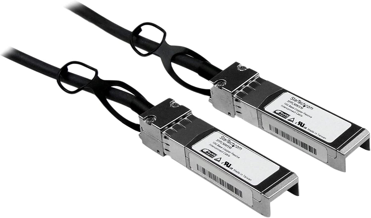 StarTech.com Cisco SFP-H10GB-CU1M Compatible 1m 10G SFP+ to SFP+ Direct Attach Cable Twinax - 10GbE SFP+ Copper DAC 10Gbps Low Power Passive Transceiver Module DAC Firepower ASR920 (SFPCMM1M) 3 ft / 1m
