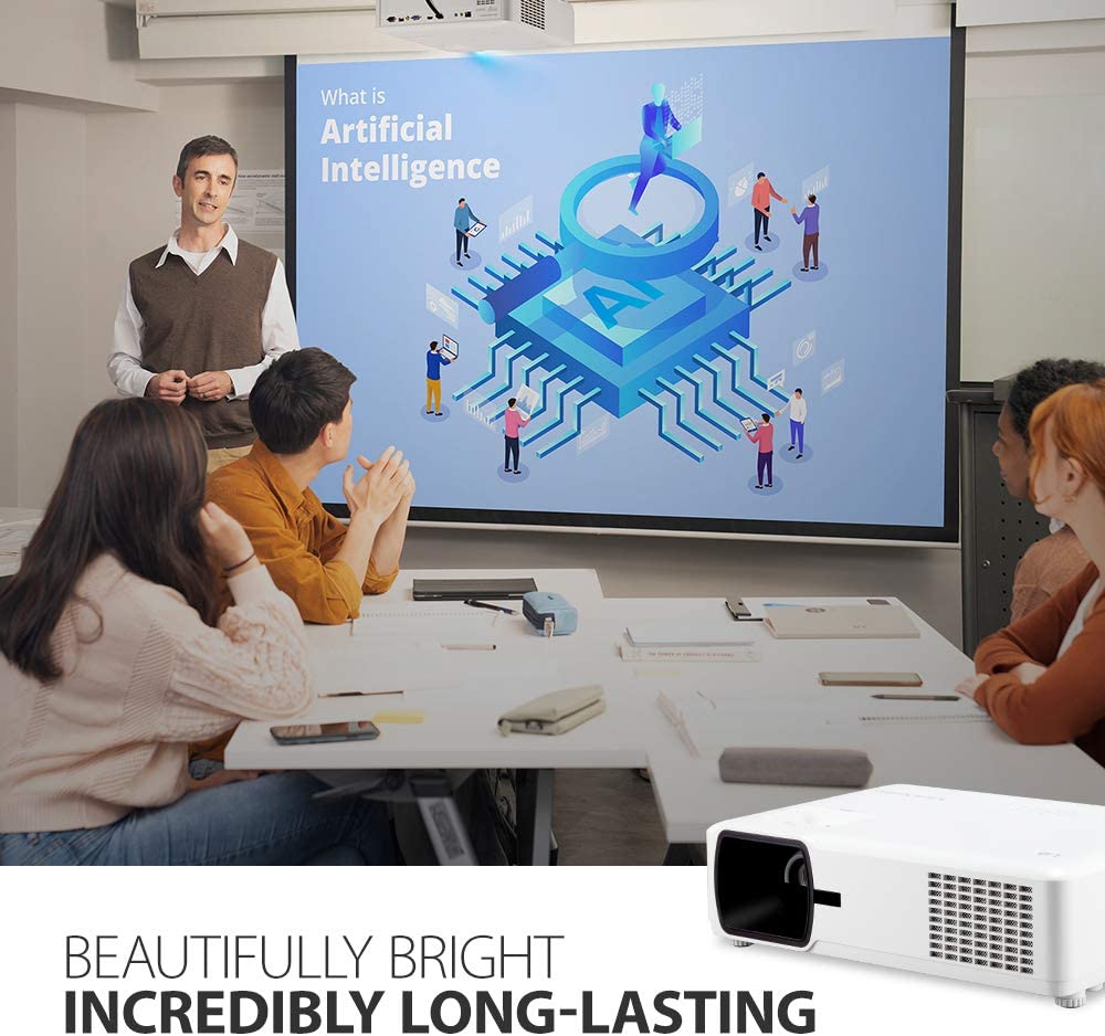 ViewSonic Bright 3000 Lumens WXGA Lamp Free LED Projector with HV Keystone and 360 Degree Flexible Installation, LAN Control, 10W Speaker, IP5X Dust Prevention for Home and Office (LS600W) LED WXGA